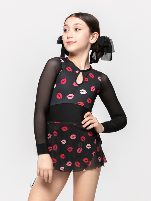 Vienna Short Wrap Skirt Kids Kisses Black Mesh RTW