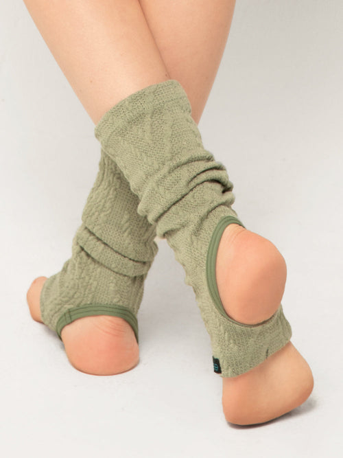 Stirrup Leg Warmers Ankle Knit Sage Kids RTW