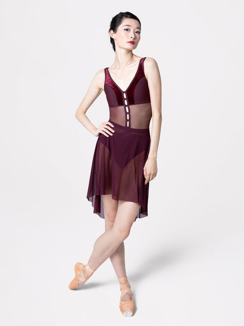 Long High-Low Skirt Sangria Mesh RTW