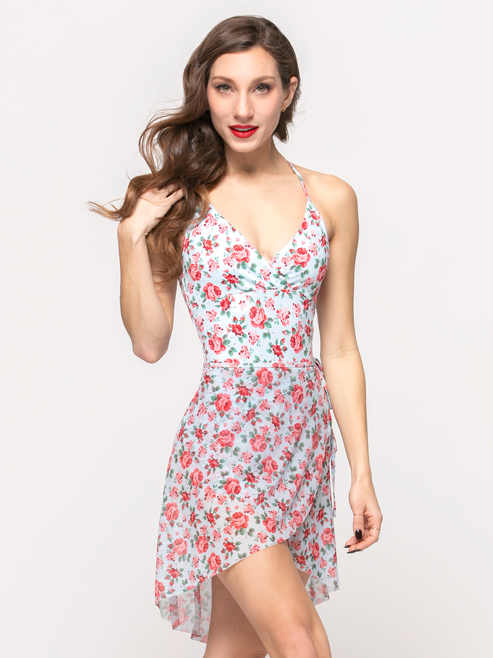 White high low wrap skirt hot sale