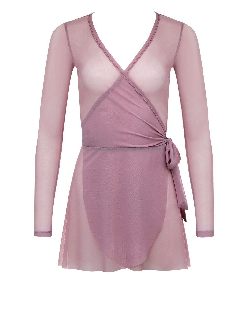 Custom Wrap Dress - Mesh Wrap Dress With Side Ties Custom Wrap Dress - Mesh Wrap Dress With Side Ties